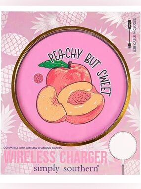 Simply Southern Pink Peachy But Sweet Graphic Wireless Charger